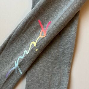 PINK Victoria's Secret Gray Leggings with Rainbow Pink Logo